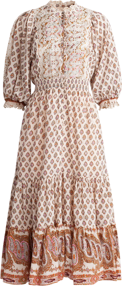 Cotton Slub Midi Dress - Paisley