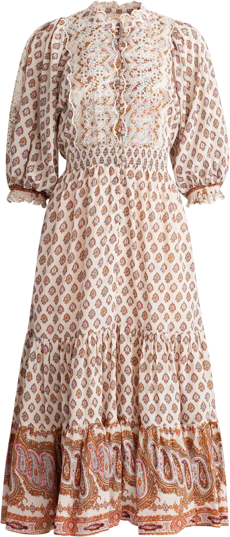 Cotton Slub Midi Dress - Paisley