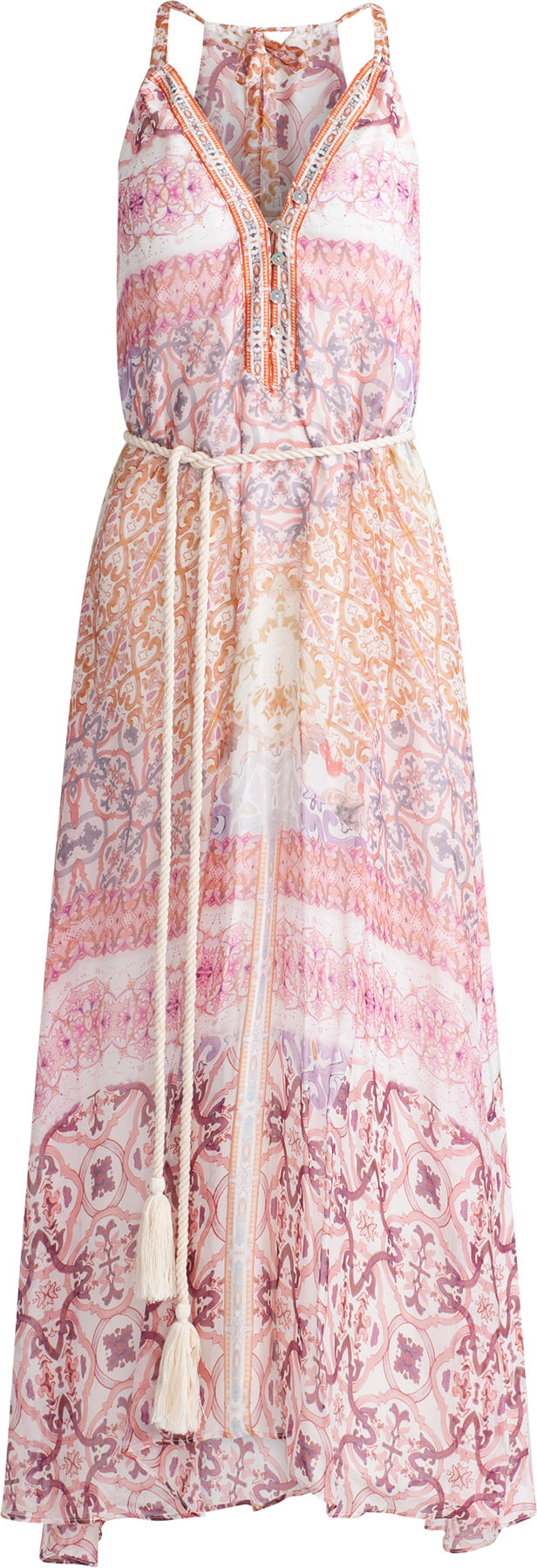 Briella Long Dress Silk-Rayo - Ivory