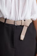 Shiny Silk Elastic Skärp - Beige