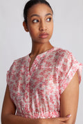Isadora Ss Shirt Dress Aop - Chalk Pink Flower