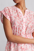 Isadora Ss Shirt Dress Aop - Chalk Pink Flower