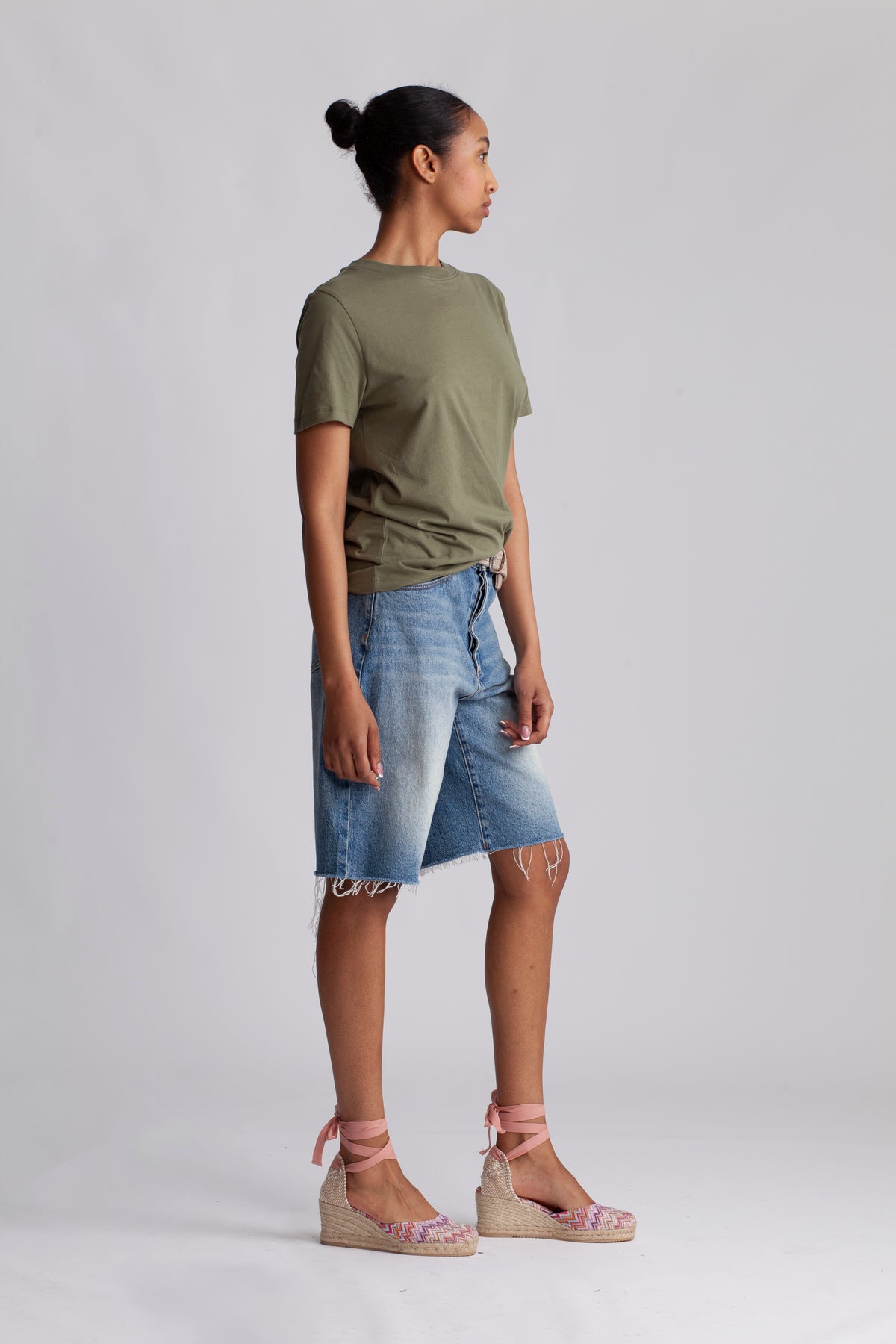 Myessential Ss O-Neck Tee - Olivine