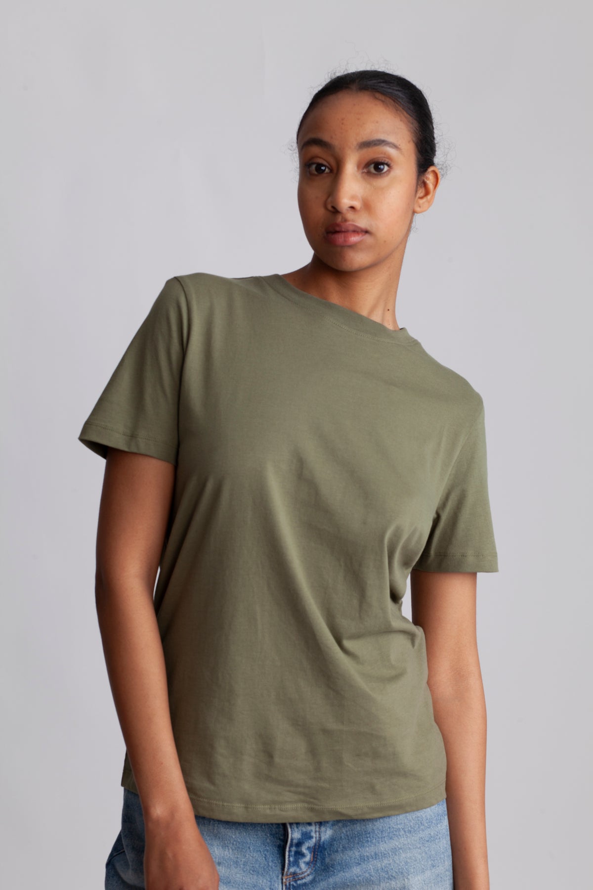 Myessential Ss O-Neck Tee - Olivine