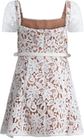 Floral Lace Mini Dress - White