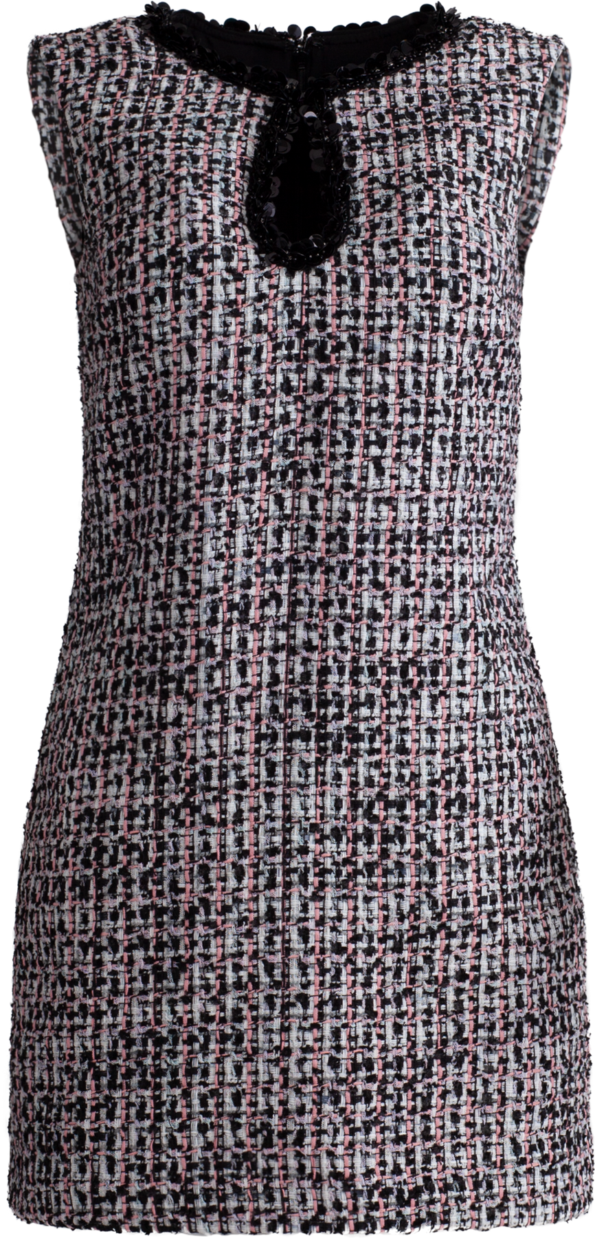 Boucle Embellished Mini Dress - Svart