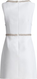 Diamante Bow Trim Mini Dress - White