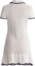 Crochet Collared Mini Dress - Cream