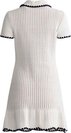 Crochet Collared Mini Dress - Cream