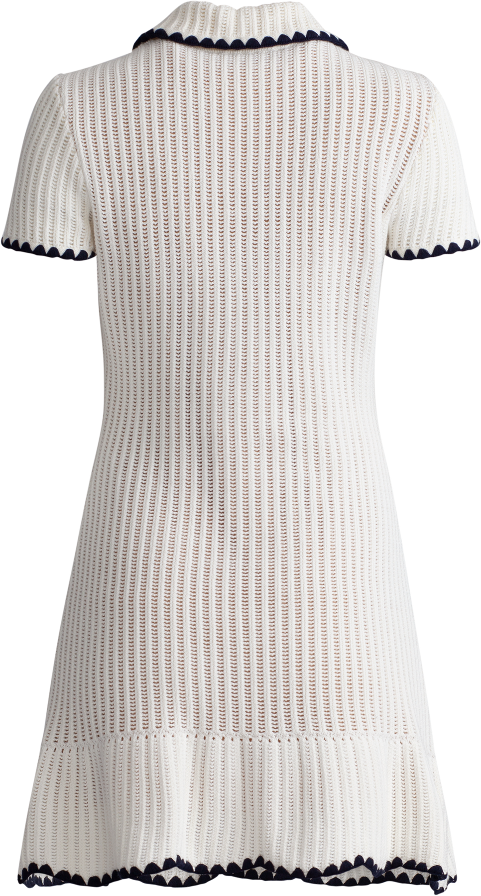 Crochet Collared Mini Dress - Cream