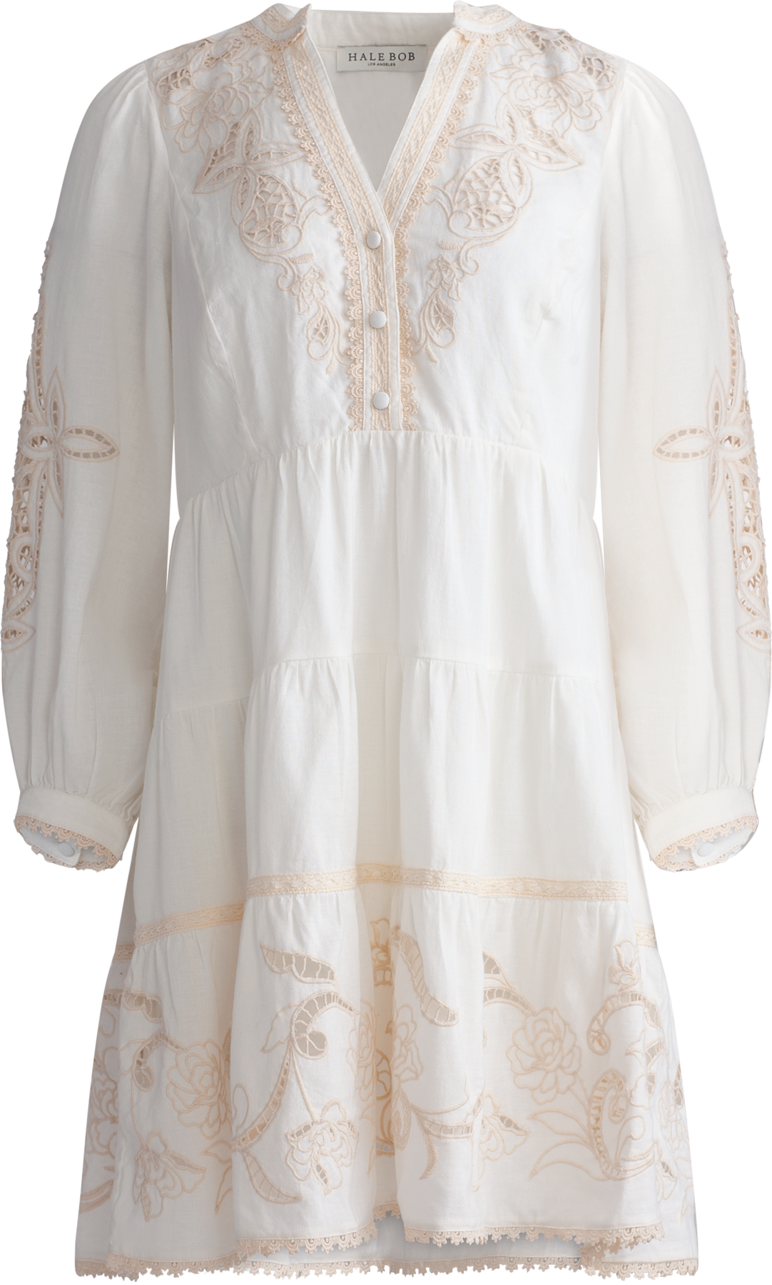 Aubree Dress W Embrodery - Ivory