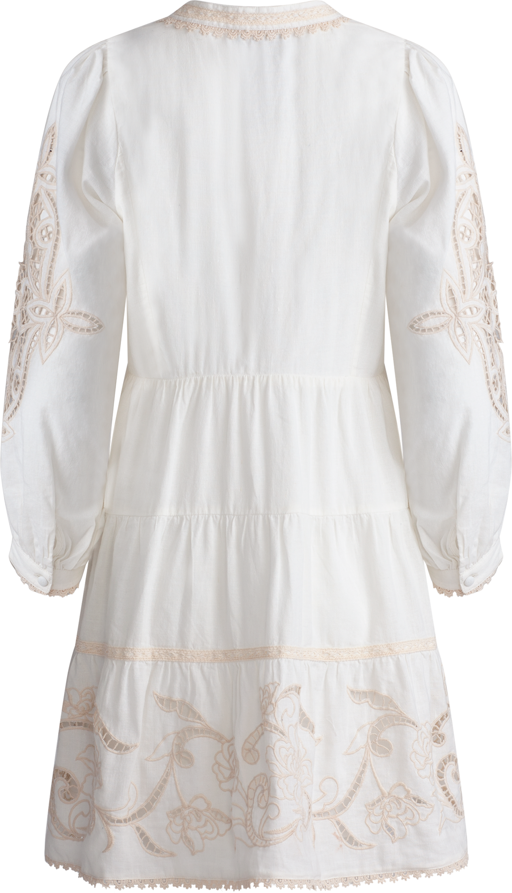 Aubree Dress W Embrodery - Ivory