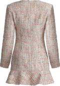 Pastel Boucle V-Neck Mini Dress - Multi