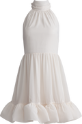 Fern Halterneck Ruffled Mini Dress - White