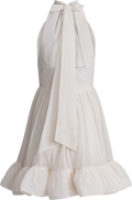 Fern Halterneck Ruffled Mini Dress - White