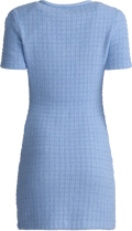 Jewel Button Knit Mini Dress - Blue