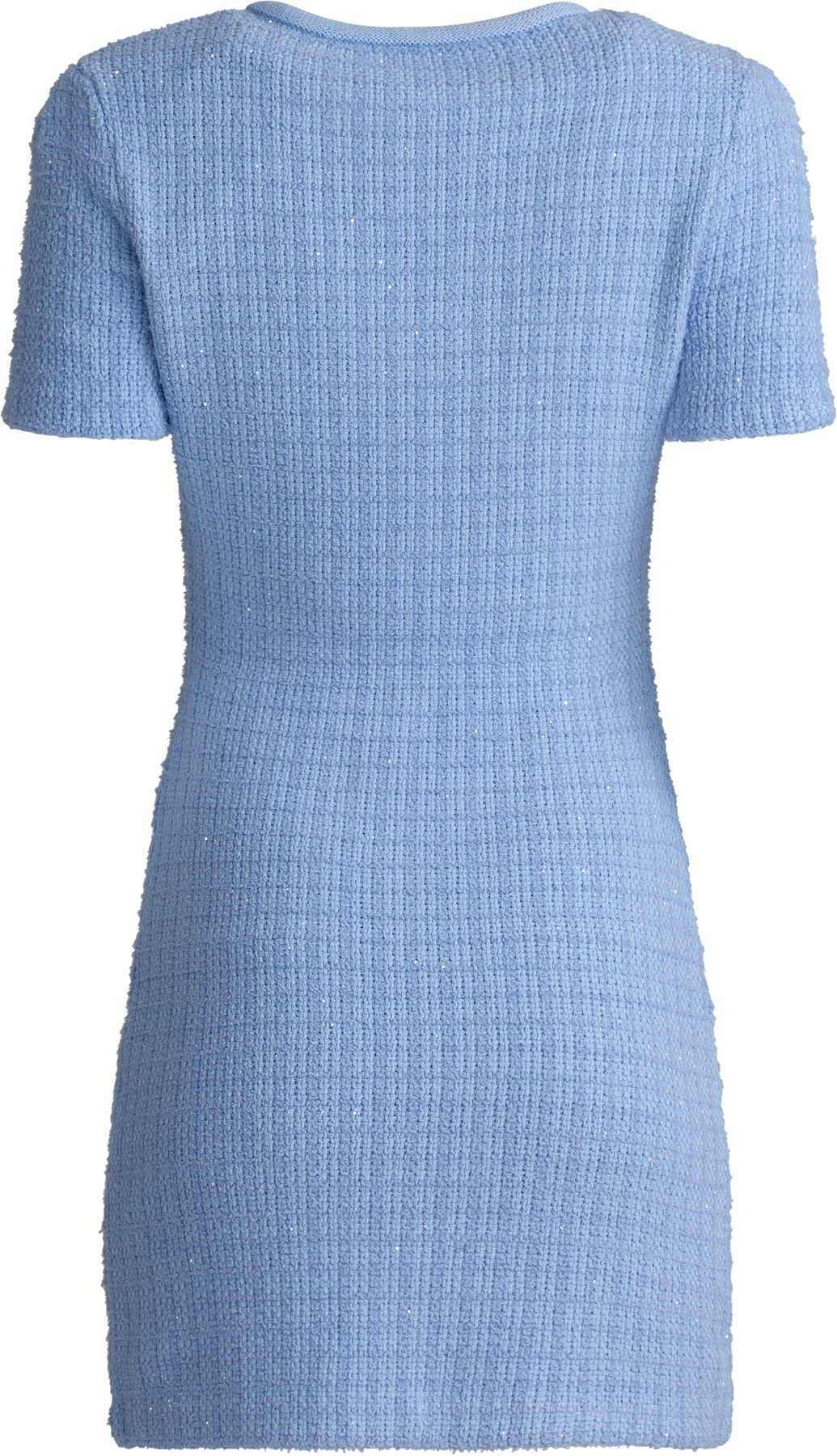 Jewel Button Knit Mini Dress - Blue