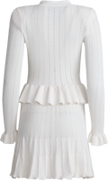 Knit Peplum Mini Dress - White