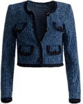 Textured Denim Jacket - Blue