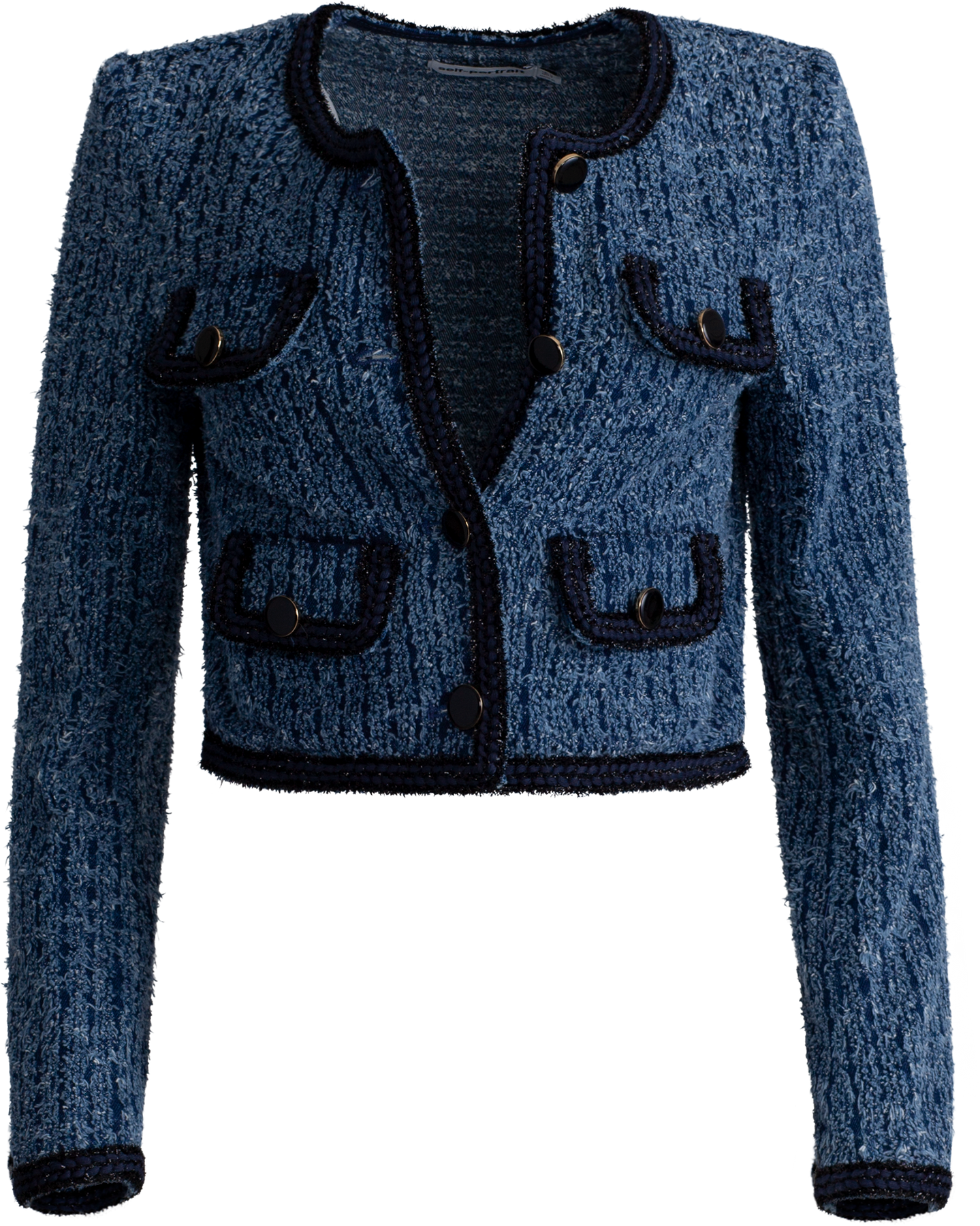 Textured Denim Jacket - Blue