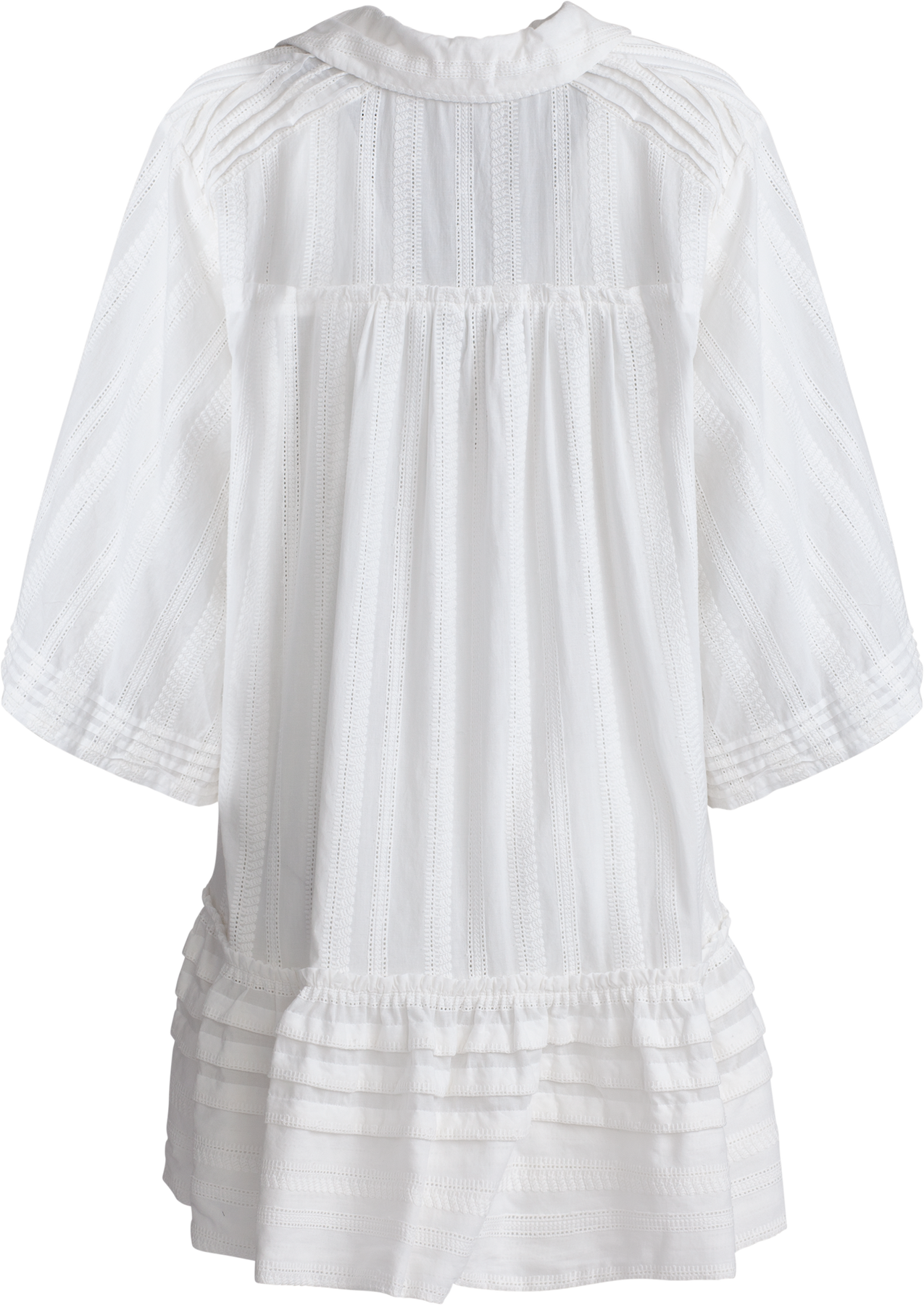 Ester Embroidered Cotton Mini Dress - White