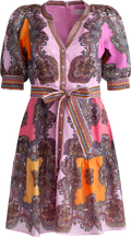 Elianna Dress Short Linen - Pink