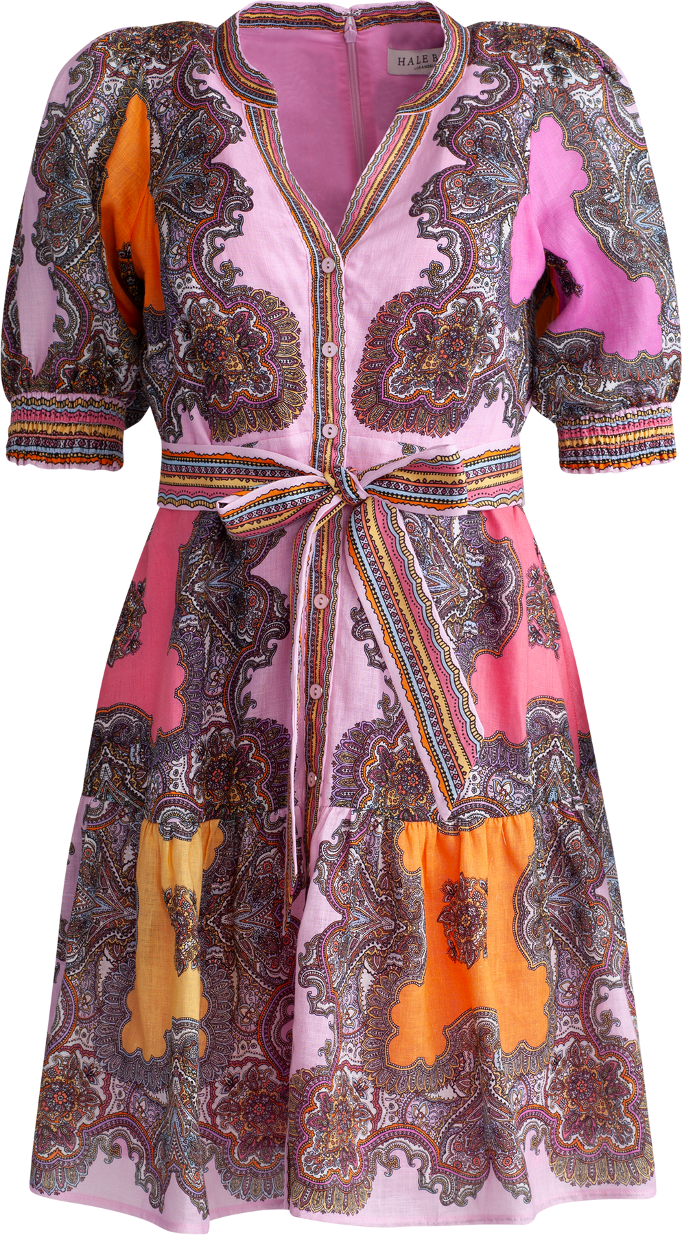 Elianna Dress Short Linen - Pink