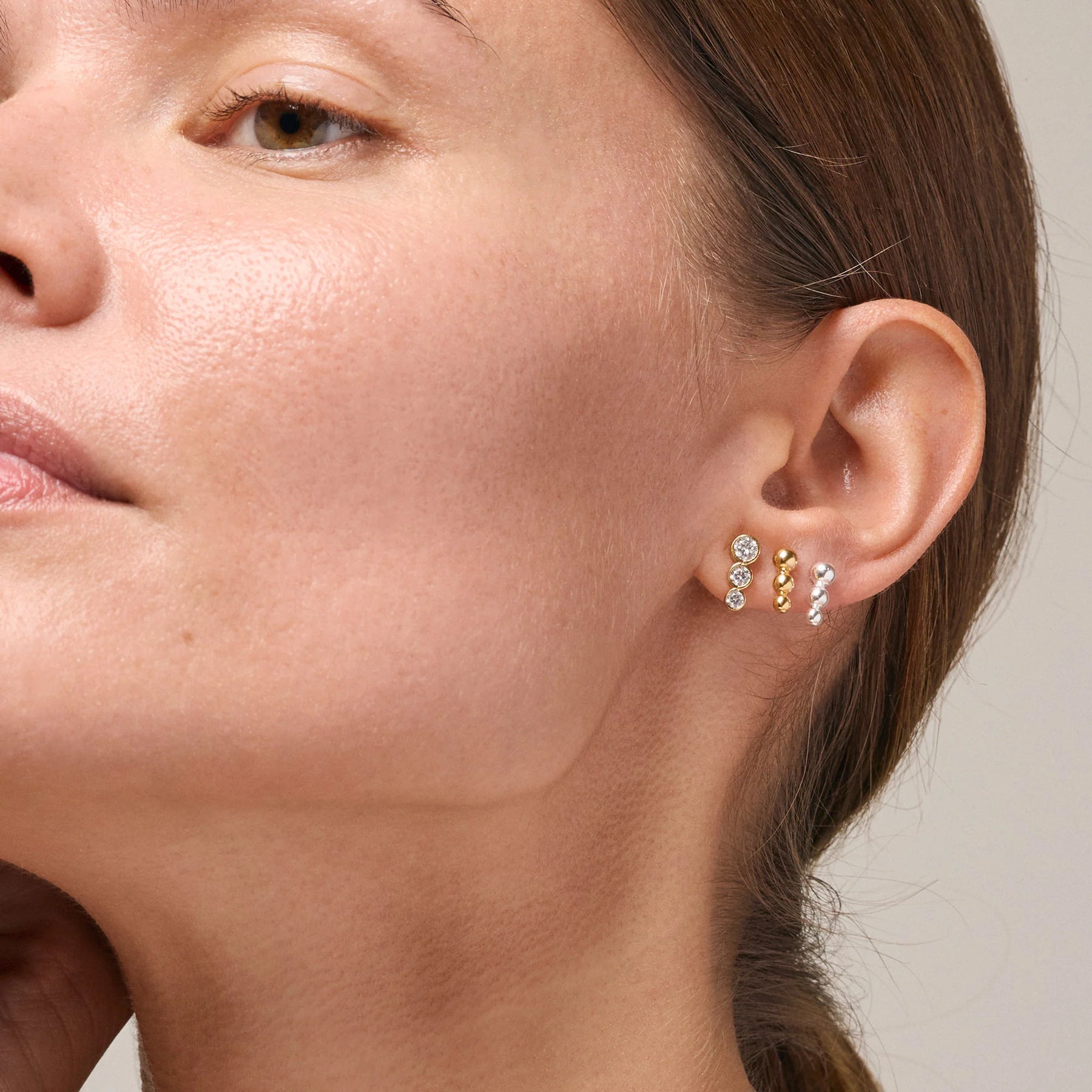 Trinity Studs - Clear Cz