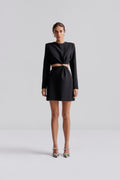 Sutton Embellished Detail Cut Out Mini Dress - Black