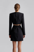 Sutton Embellished Detail Cut Out Mini Dress - Black