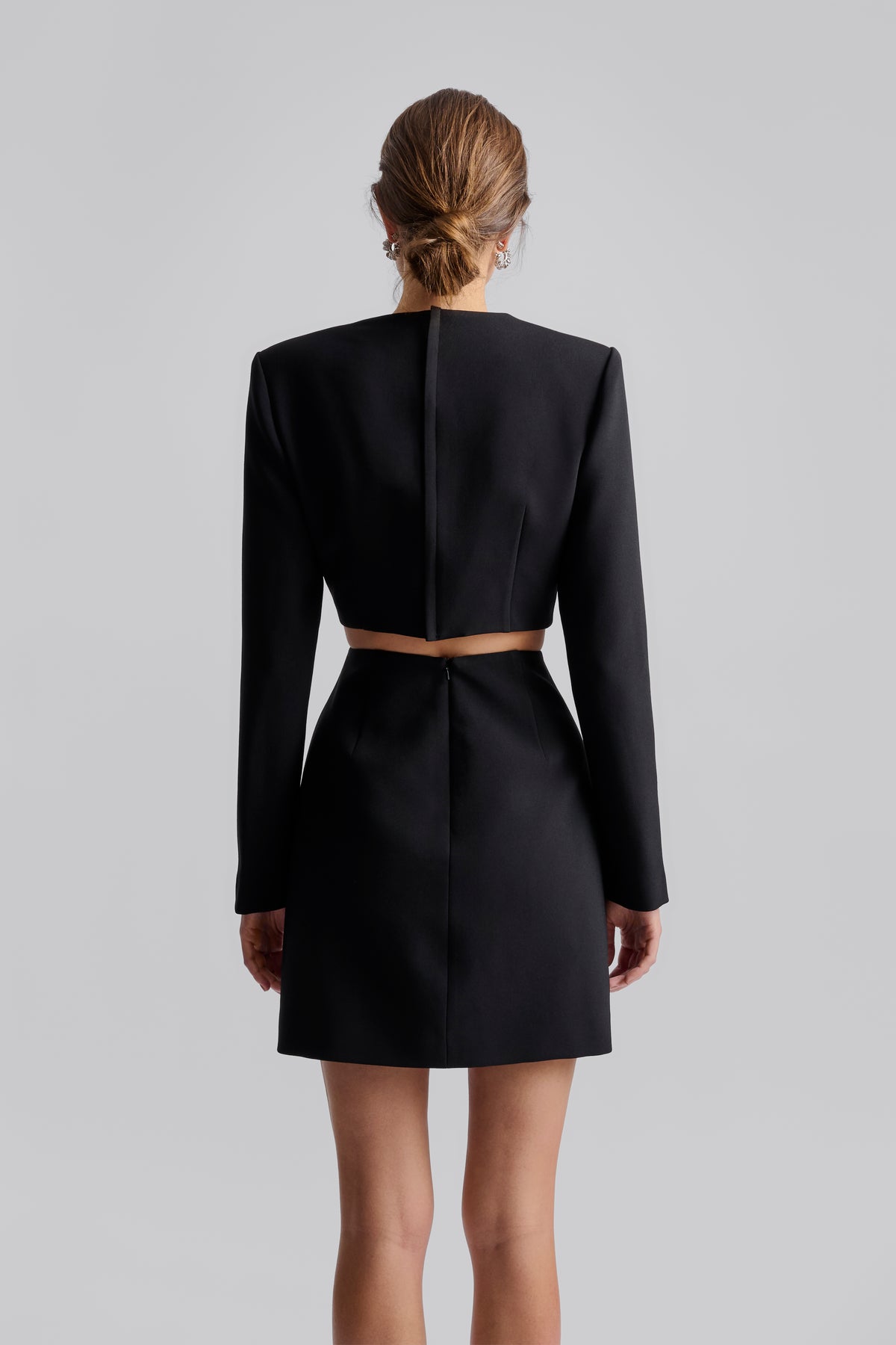 Sutton Embellished Detail Cut Out Mini Dress - Black