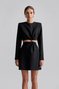 Sutton Embellished Detail Cut Out Mini Dress - Black