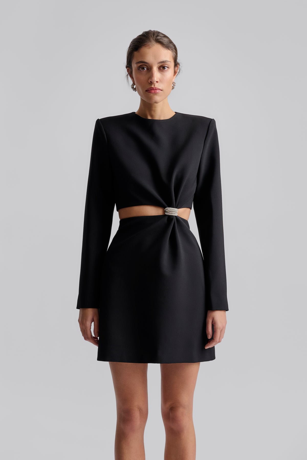 Sutton Embellished Detail Cut Out Mini Dress - Black