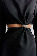 Sutton Embellished Detail Cut Out Mini Dress - Black