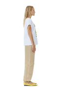 Basic Jersey Banana Relaxed T-Shirt - Bright White