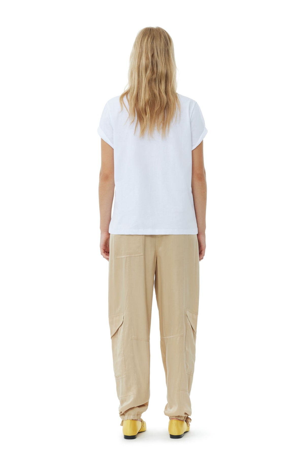 Basic Jersey Banana Relaxed T-Shirt - Bright White