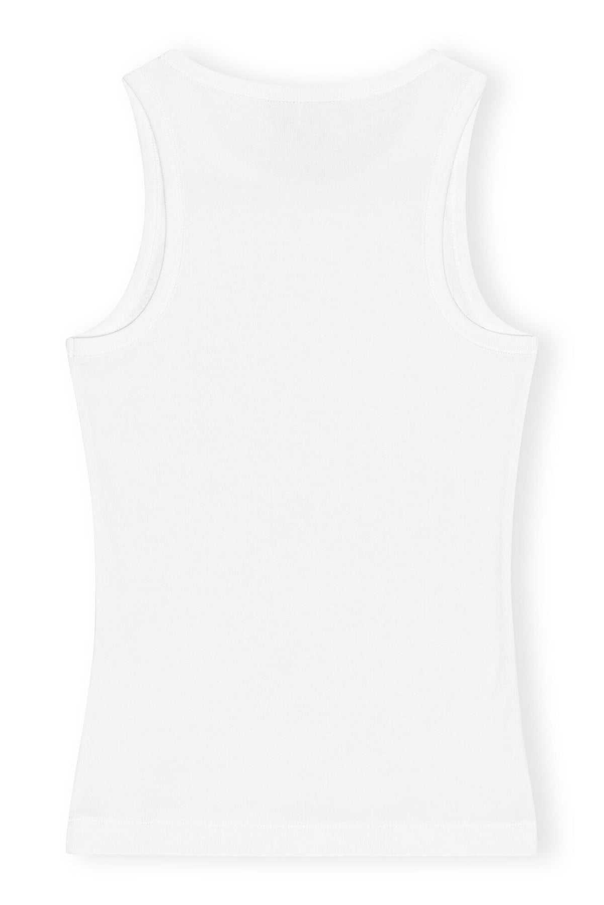 Ganni Soft Cotton Rib Tank Top - Bright White