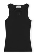 Soft Cotton Rib Tank Top - Black