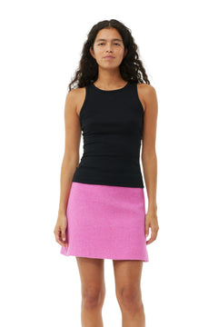 Soft Cotton Rib Tank Top - Black