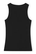 Soft Cotton Rib Tank Top - Black