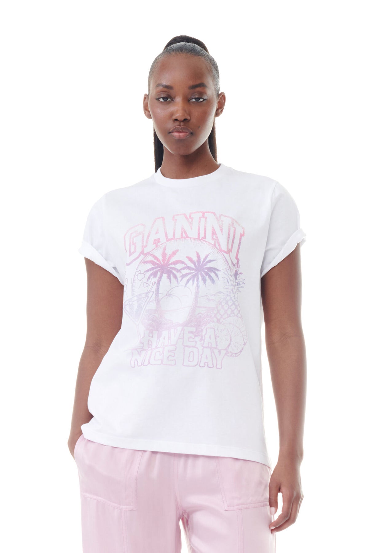 Basic Jersey Coctail Relaxed T-Shirt - Bright White