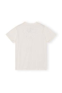 Basic Jersey Rhinestone Relaxed T-Shirt - Egret