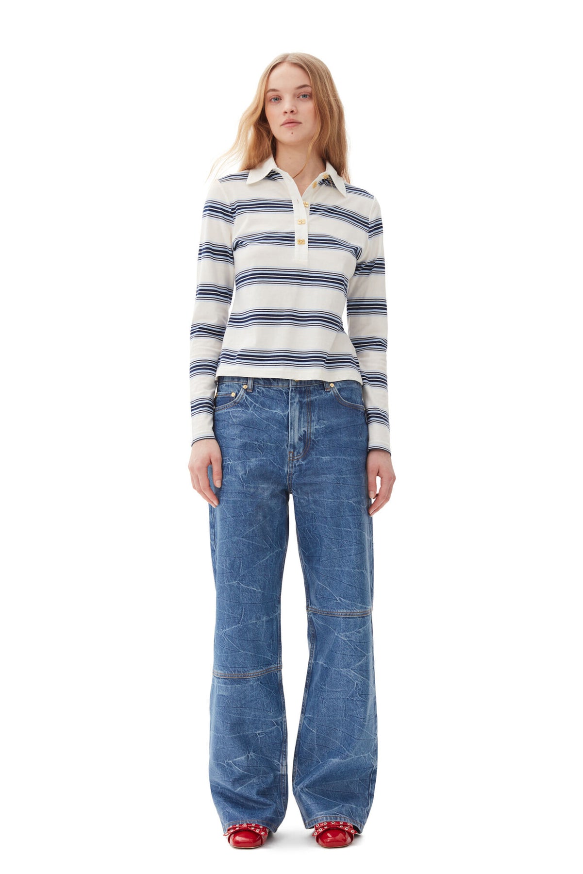 Thin Jersey Long Sleeve Polo - Multicolour
