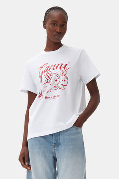 Basic Jersey Bunnies Relaxed T-Shirt - Bright White
