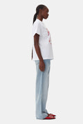 GANNI Basic Jersey Bunnies Relaxed T-Shirt - Bright White