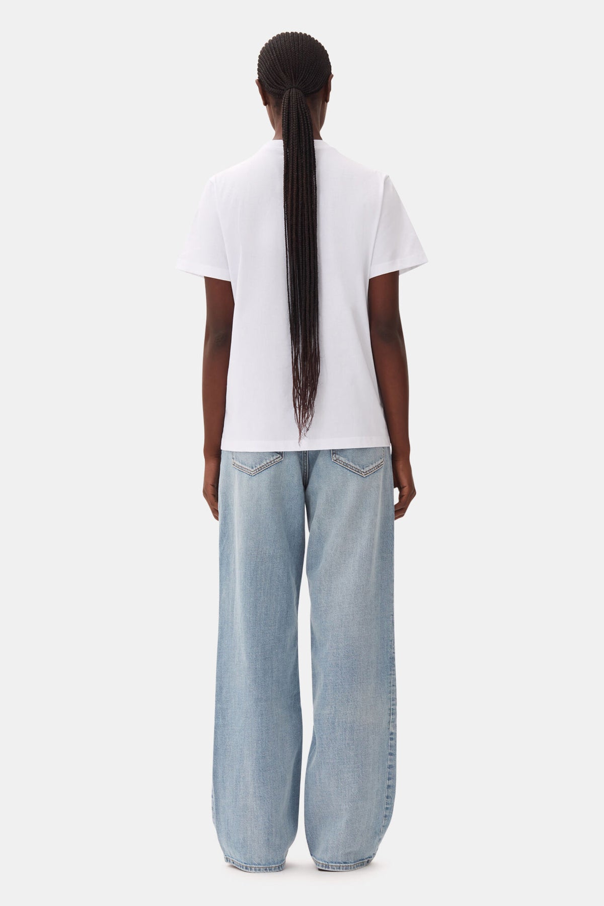 GANNI Basic Jersey Bunnies Relaxed T-Shirt - Bright White