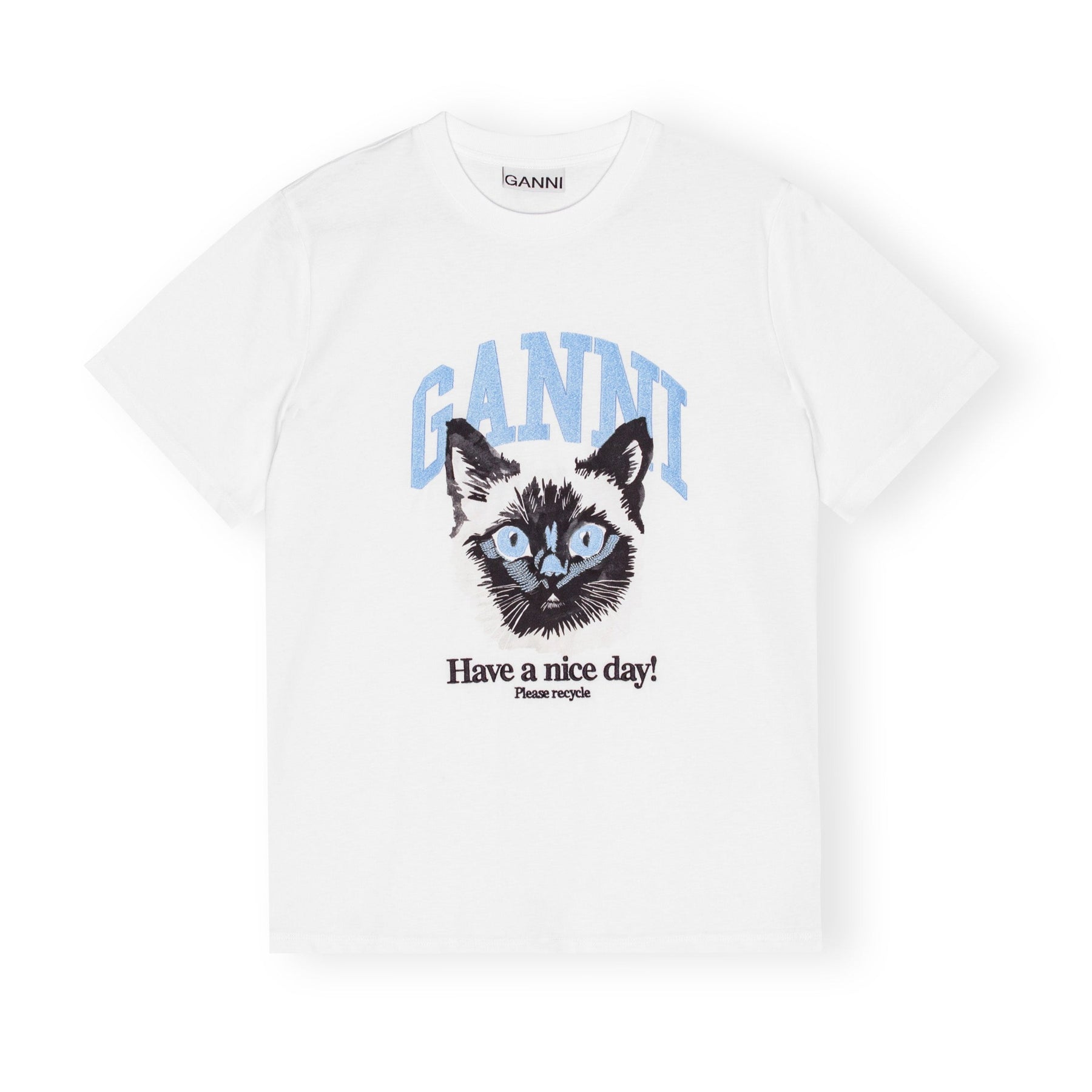 Basic Jersey Cat Relaxed T-Shirt - Bright White
