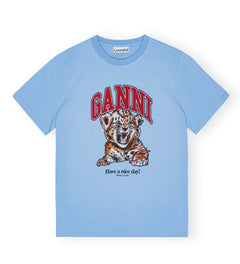 Basic Jersey Tiger Relaxed T-Shirt - Blissful Blue