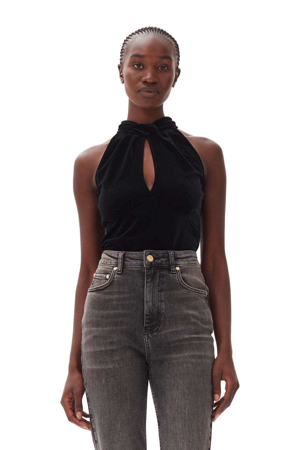 Velvet Jersey Top - Black