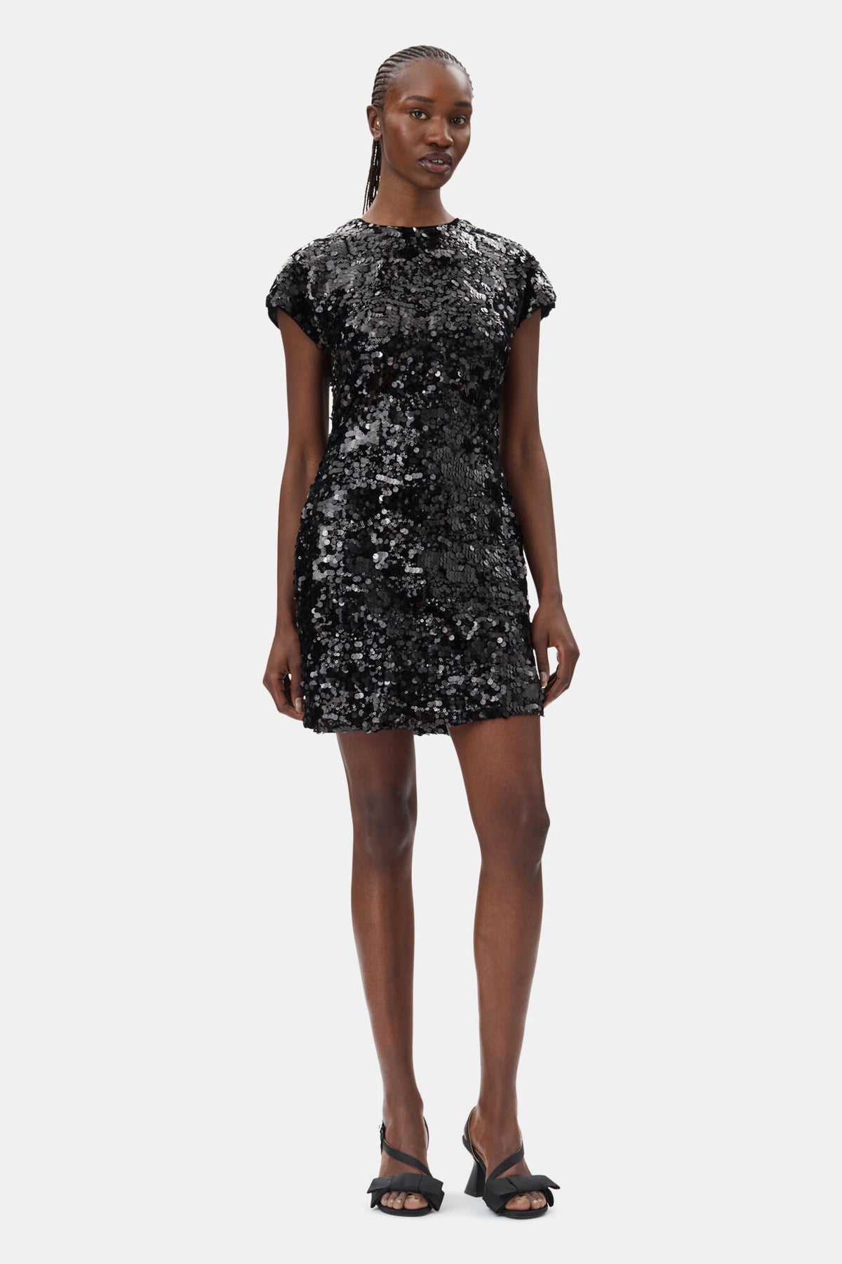 GANNI Velvet Sequins Mini Dress - Svart